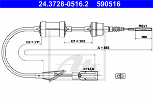 Vajer, koppling, FIAT PUNTO, PUNTO Cabriolet, PUNTO Van, LANCIA Y, 46451736, 46461939, 46469621, 7780034