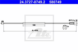 Vajer, parkeringsbroms, Höger bak, OPEL CORSA C, CORSA C Skåp/halvkombi, TIGRA TwinTop, VAUXHALL CORSA Mk II, TIGRA TwinTop, 5 22 449, 9
