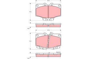 Bromsbeläggsats, Framaxel, TOYOTA LAND CRUISER, LAND CRUISER Hardtop, 04465-60050, 04465-YZZAX, 04491-60100, 04491-60110, 04491-60120, 0