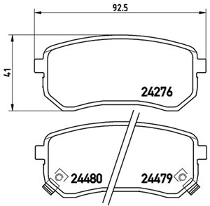 Bromsbeläggsats, Bakaxel, HYUNDAI i10 I, i10 Sedan II, KIA PICANTO, 5830207A00, 5830207A10, 583020XA00
