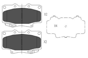 Bromsbeläggsats, Framaxel, LEXUS LX, TOYOTA LAND CRUISER, LAND CRUISER 80, LAND CRUISER Hardtop, 0446560020, 0446560110, 04465YZZAL, 044