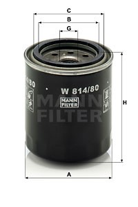 Oljefilter, HYUNDAI,ISUZU,KIA,OPEL,ROVER, 04154-PR3-E00, 15200-PH1-004, 15220-PH1-014, 15400-611-003, 15400-679-003, 15400-679-004, 1540
