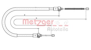 Vajer, parkeringsbroms, Bak, Höger bak, Vänster bak, Höger, Vänster, DACIA LOGAN EXPRESS, LOGAN MCV, LOGAN Pick-up, 6001 549 112