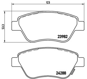 Bromsbeläggsats, Framaxel, FIAT DOBLO Skåp/stor limousine, OPEL CORSA D, CORSA D Skåp/halvkombi, 1605226, 1605258, 1605353, 1605357, 160