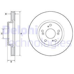 Bromsskiva, HONDA CIVIC IX, CIVIC Tourer IX, 45251-TV2E00, 45251-TV2-E00, 45251-TV2E01, 45251-TV2-E01, 45251-TV2E02, 45251-TV2-E02