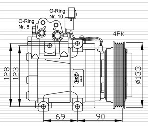 Kompressor, klimatanläggning, HYUNDAI GETZ, 977011C250, MD318872, MD362028