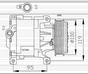 Kompressor, klimatanläggning, ABARTH,FIAT,FORD,LANCIA, 1535408, 46782669, 51747318, 51804792, 52060461, 71721733, 71721734, 71785268, 71