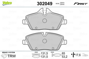 Bromsbeläggsats, Framaxel, BMW,MINI, 34 10 6 884 263, 34 11 2 288 854, 34 11 6 767 143, 34 11 6 767 144, 34 11 6 771 837, 34 11 6 771 83