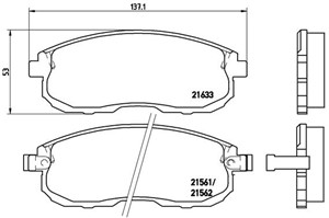 Bromsbeläggsats, Framaxel, INFINITI,NISSAN, 410600V090, 4106015E90, 410601E590, 410602Y090, 4106040U90, 4106040U92, 4106040U93, 4106040U
