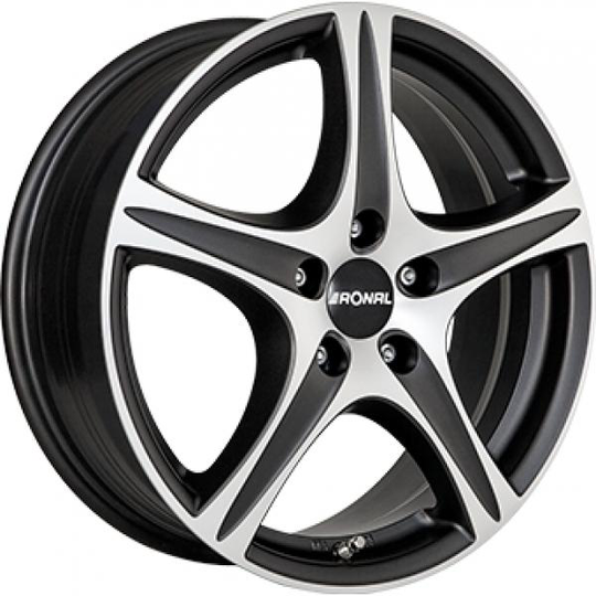 Ronal R56 Dull Black Polished 6/15 5/100 ET38 B57.1