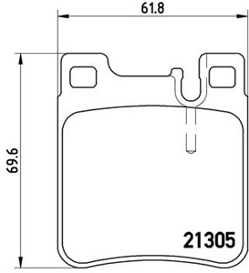 Bromsbeläggsats, Bakaxel, CHRYSLER,MERCEDES-BENZ, 0024200520, 0024201620, 002420162005, 0024201820, 0024204620, 0024208020, 0034203020,
