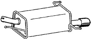 Bakre ljuddämpare, Bak, OPEL CORSA C, CORSA C Skåp/halvkombi, VAUXHALL CORSA Mk II, 13122316, 5852191, 8E0 399 105 DM, 8E0 399 105 G, 8E