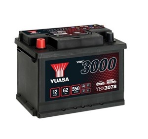 Yuasa Batteri 12V 62Ah 550A, passar många modeller, 01579A111K, 28800-YZZAX, 28800-YZZHB, 46227868, 51018463, ZX01019