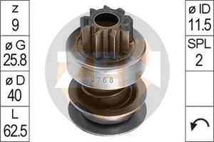 Frihjulsväxel, startmotor, FIAT 500, 4120550