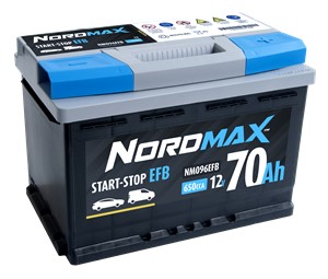 Nordmax EFB 12V 70Ah 650A, passar många modeller, 000915105EC, 000915105FC, 1201048, 1620012580, 2441000Q2M, 2441000Q3M, 2441000Q4J, 2