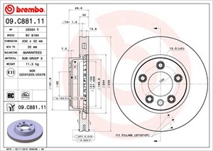 Bromsskiva, Framaxel, PORSCHE CAYENNE, VW TOUAREG, TOUAREG VAN, 7L6615301D, 7L6615301J, 7L6615301N, 7L6615301P, 7L6615302D, 7L6615302J,