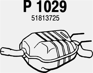 Bakre ljuddämpare, Bak, ALFA ROMEO 159, 159 Sportwagon, 51765423, 51765424, 51813721, 51813725