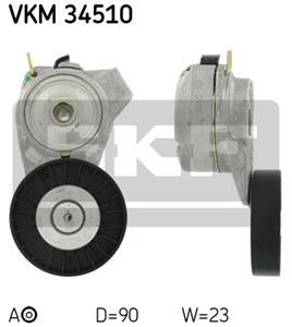 Spännrulle, flerspårsrem, Vänster undre, SAAB 9-3, 9-3 Cabriolet, 9-5, 9-5 Kombi, 48 98 755