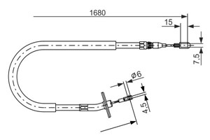 Vajer, parkeringsbroms, Höger, MERCEDES-BENZ, 667 420 47 85, A 667 420 47 85