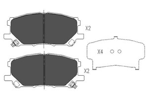 Bromsbeläggsats, Bakaxel, Framaxel, LEXUS GS, RC, RX, TOYOTA HIGHLANDER / KLUGER, 044650W070, 0446548080, 0446548100, 0446548110, 044660