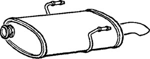 Bakre ljuddämpare, Bak, PEUGEOT 406, 1726AA, 1726EA, 1726EE, 1726JG, 1726SP, 1726SR, 8671016785, A 271 154 08 02, A 271 154 09 02