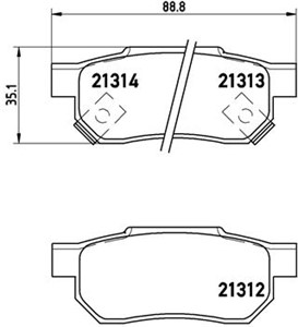 Bromsbeläggsats, Bakaxel, ACURA,HONDA,MG,ROVER, 06022SP8000, 06430SAAJ50, 1605731, 1A002643Z, 43022S04000, 43022S04010, 43022S04020, 430
