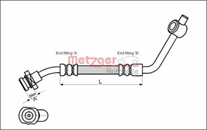 Bromsslang, Fram, Vänster, FORD MAVERICK, NISSAN PICK UP, TERRANO I, TERRANO II, 1958316, 46211-0X800