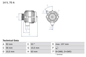 Generator, CITROËN,FIAT,PEUGEOT, 5705 JE, 5705 L5, 5705 X7, 5705 X8, 96 178 428, 9617 842 880, K9617842880