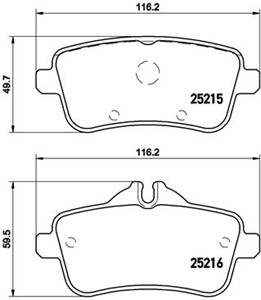 Bromsbeläggsats, Bakaxel, MERCEDES-BENZ, 0064203320, 0064203420, 0064206820, 0074207720, 0074207820, 0074209020, A0064203320, A006420342