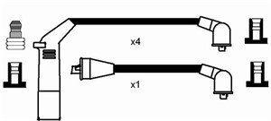 Tändkabelsats, HYUNDAI H100 Buss, LANTRA I, PONY, PONY / EXCEL Sedan, PONY Sedan, S COUPE, 27501-24B10