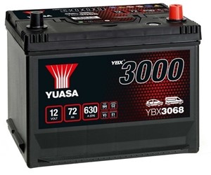 Yuasa Batteri 12V 72Ah 630A, passar många modeller, 01579A102K, 1060816, 11714689, 2441007H73, 25417801, 25418701, 28800-0H160, 2880030