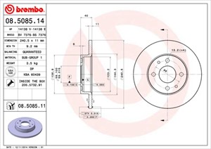 Bromsskiva, Bakaxel, Framaxel, ABARTH,ALFA ROMEO,FIAT,FORD,LANCIA,YUGO, 1541804, 1715410, 46403960, 5154238AA, 51859078, 51866264, 51876
