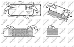 Oljekylare, motor, PORSCHE CAYENNE, PANAMERA, 111 982 410, 113 982 410, 115 982 410, 124 267 00 97, 62 11 0 788 115, 62 11 1 268 355, 6U