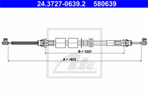 Vajer, parkeringsbroms, Bak, FORD MONDEO I, MONDEO II, MONDEO Sedan I, MONDEO Sedan II, MONDEO Turnier I, MONDEO Turnier II, 1000837, 10