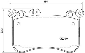 Bromsbeläggsats, Framaxel, MERCEDES-BENZ, 0064200520, 0064206620, 0064208920, 0074200520, 0074206920, 0074207320, 0074208420, 0074209920