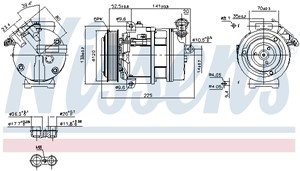 Kompressor, klimatanläggning, ALFA ROMEO 159, 159 Sportwagon, BRERA, SPIDER, FIAT FREEMONT, SAAB 9-5, 9-5 Kombi, 12756725, 50510966, 506