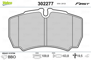 Bromsbeläggsats, Bakaxel, IVECO, 0034201820, 0034204220, 0044200420, 2991667, 34200820, 34201820, 34204220, 42470841, 42555406, 42560080