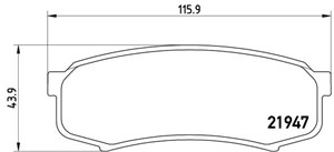 Bromsbeläggsats, Bakaxel, LEXUS,MITSUBISHI,TOYOTA, 0446660010, 0446660020, 0446660040, 0446660050, 0446660060, 0446660080, 0446660090, 0
