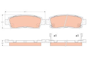 Bromsbeläggsats, Bakaxel, BUICK ENCLAVE, CHEVROLET TRAILBLAZER, TRAVERSE, 22866196, 88935752