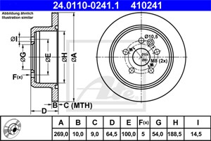 Bromsskiva, Bakaxel, TOYOTA, 42431-20090, 42431-20160
