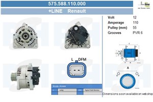 Generator, DACIA,NISSAN,RENAULT, 2310000Q0G, 2310000Q2C, 7711368356, 7711368692, 7711497156, 8200386806, 8200667608