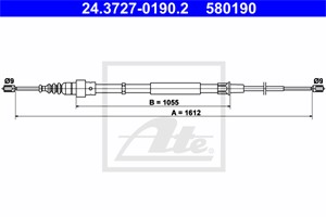 Vajer, parkeringsbroms, Bak, AUDI TT, TT Roadster, 8N0 609 721 B, 8N0 609 721 C