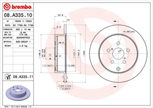 Bromsskiva, Bakaxel, TOYOTA AVENSIS, AVENSIS Kombi, AVENSIS Sedan, 4243105030, 4243105060, 42431YZZAA