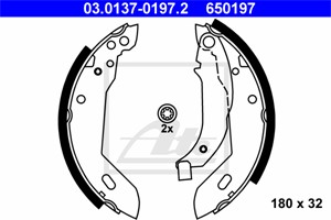 Bromsbackar, sats, Bakaxel, CITROËN,PEUGEOT, 4241 23, 4241 72, 4241 E5, 95 659 676