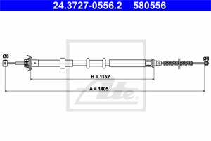 Vajer, parkeringsbroms, Vänster bak, FIAT PANDA, PANDA Skåp/halvkombi, 51708686