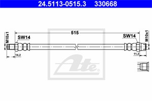 Bromsslang, Bakaxel, MERCEDES-BENZ VITO Buss [W638], VITO Skåp [W638], V-KLASS [638/2], 638 428 10 35, 638 428 21 35, A 638 428 10 35, A