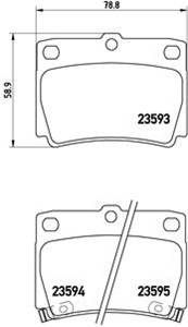 Bromsbeläggsats, Bakaxel, MITSUBISHI GALLOPER, PAJERO II, PAJERO Canvas Top II, PAJERO SPORT I, PAJERO SPORT II, PAJERO SPORT III, 4605A