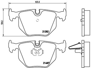 Bromsbeläggsats, Bakaxel, ALPINA,BMW,LAND ROVER, 34211163324, 34211163326, 34211163833, 34211164581, 34211164582, 34212157576, 342121804