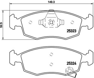 Bromsbeläggsats, Framaxel, FIAT PANDA, PANDA VAN, LANCIA YPSILON, 0000077365927, 0000077365945, 0000077366212, 0000077366274, 0000077366
