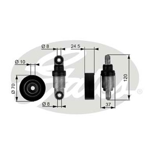 Spännrulle, flerspårsrem, BMW 3 [E36], 3 Cabriolet [E36], 3 Compact [E36], 3 Coupé [E36], 5 [E34], 5 Touring [E34], 11281247051, 1128172